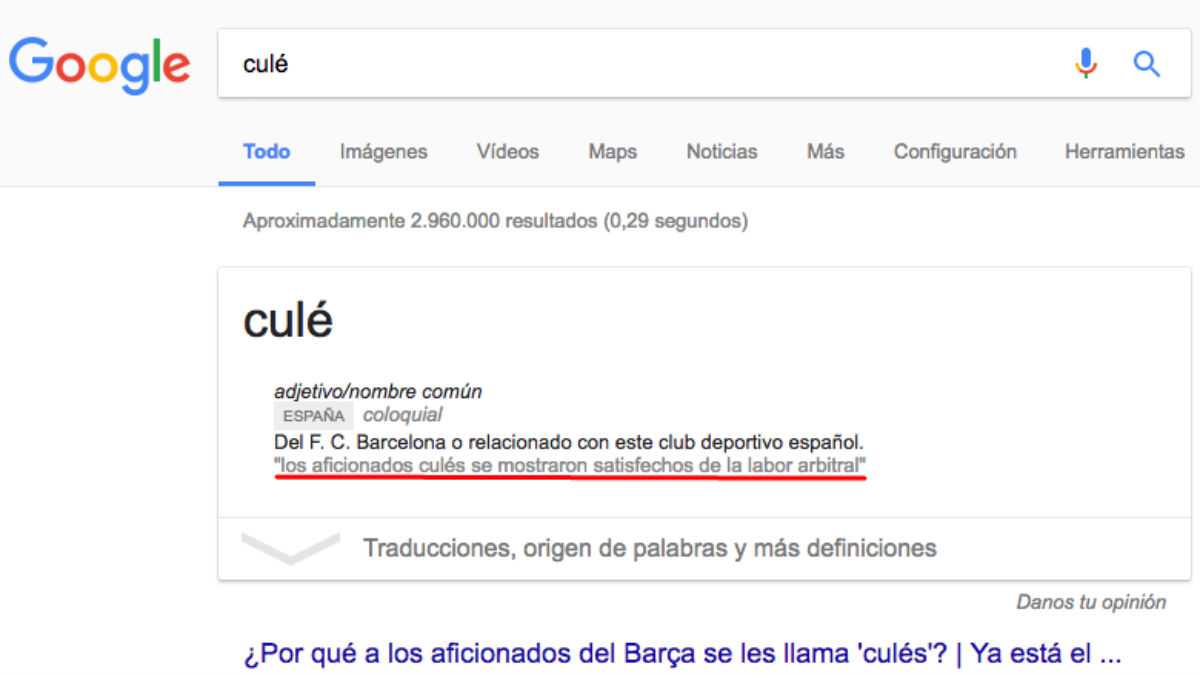 Google: Culé