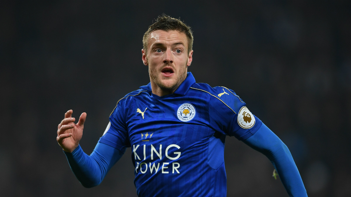 Jamie Vardy durante un partido con el Leicester. (Getty)