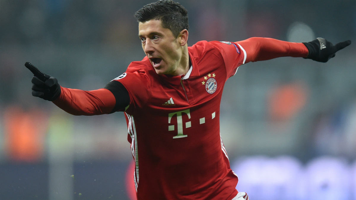 Lewandowski celebra un gol con el Bayern de Múnich. (AFP)