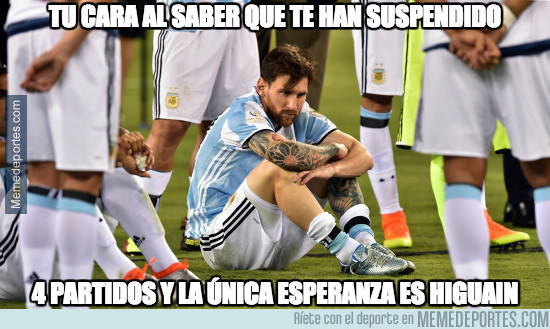 Los memes se burlan de Argentina y acuden a Higuaín después de la sanción a Messi