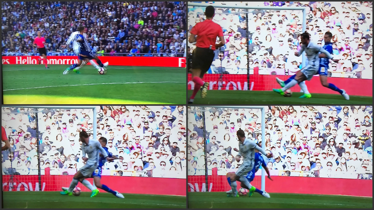 Bale fue víctima de un claro penalti que el árbitro no señaló durante el Real Madrid-alavés.
