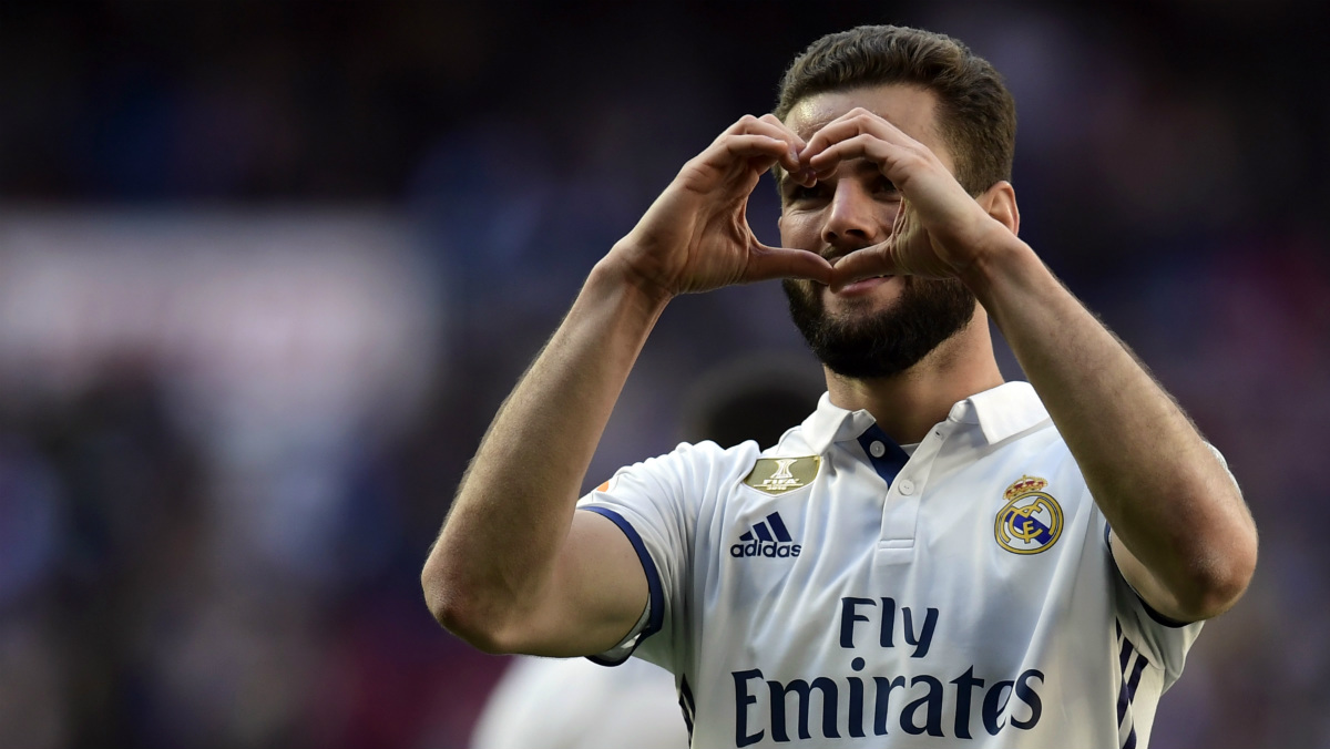 Nacho celebra su gol ante el Alavés. (AFP)