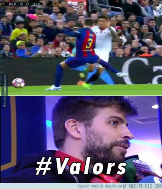 Los ‘valors’ de Piqué y los parecidos de Sampaoli protagonizan los memes de la victoria del Barcelona