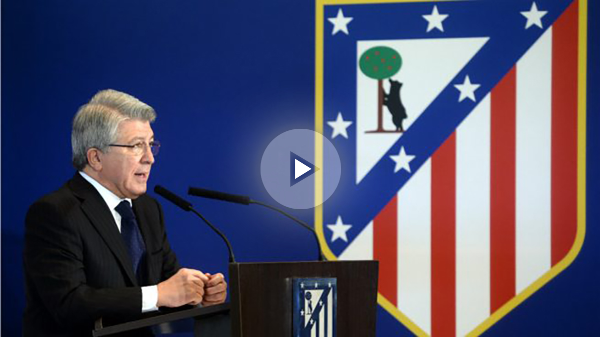 Enrique Cerezo durante un acto del Atlético. (Getty)