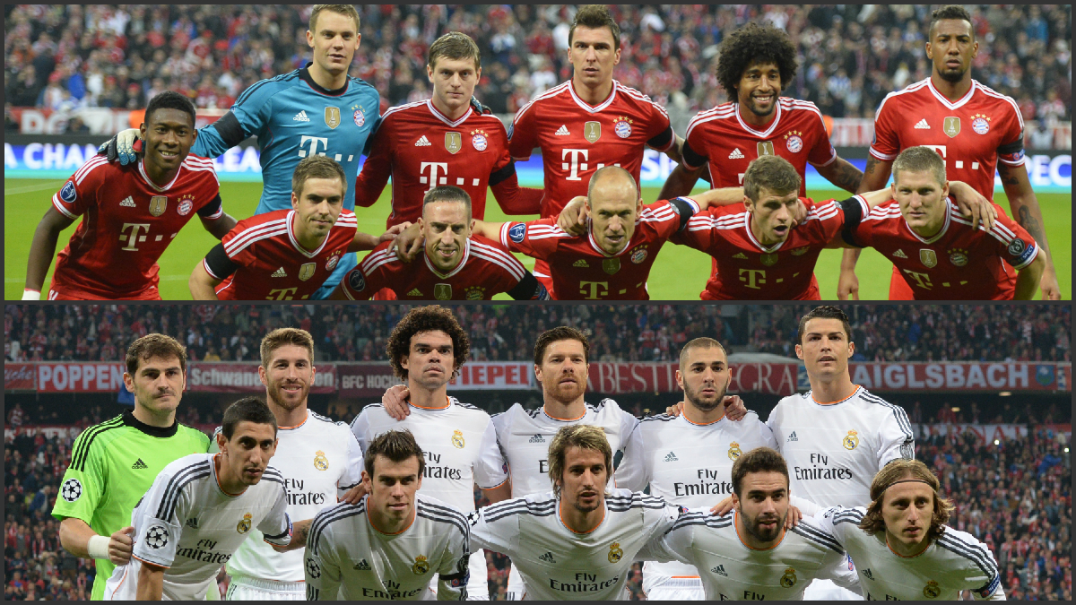 Las alineaciones de Bayern y Real Madrid aquel 29 de abril de 2014. (Fotos: AFP)
