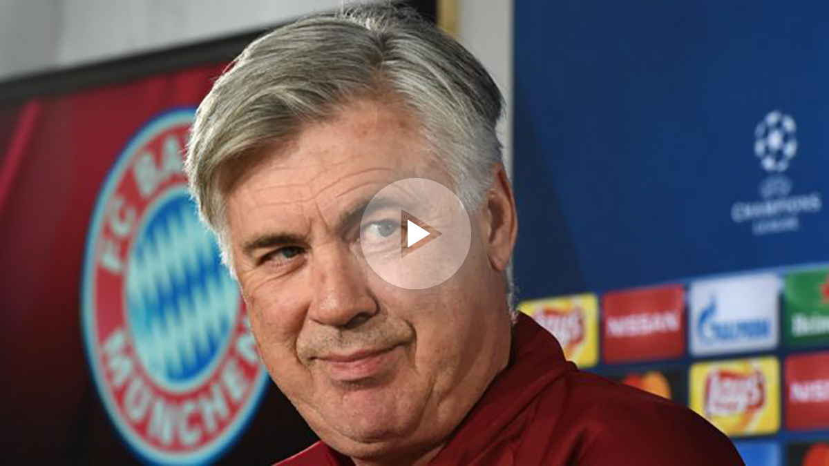 Carlo Ancelotti en rueda de prensa con el Bayern de Múnich. (AFP)