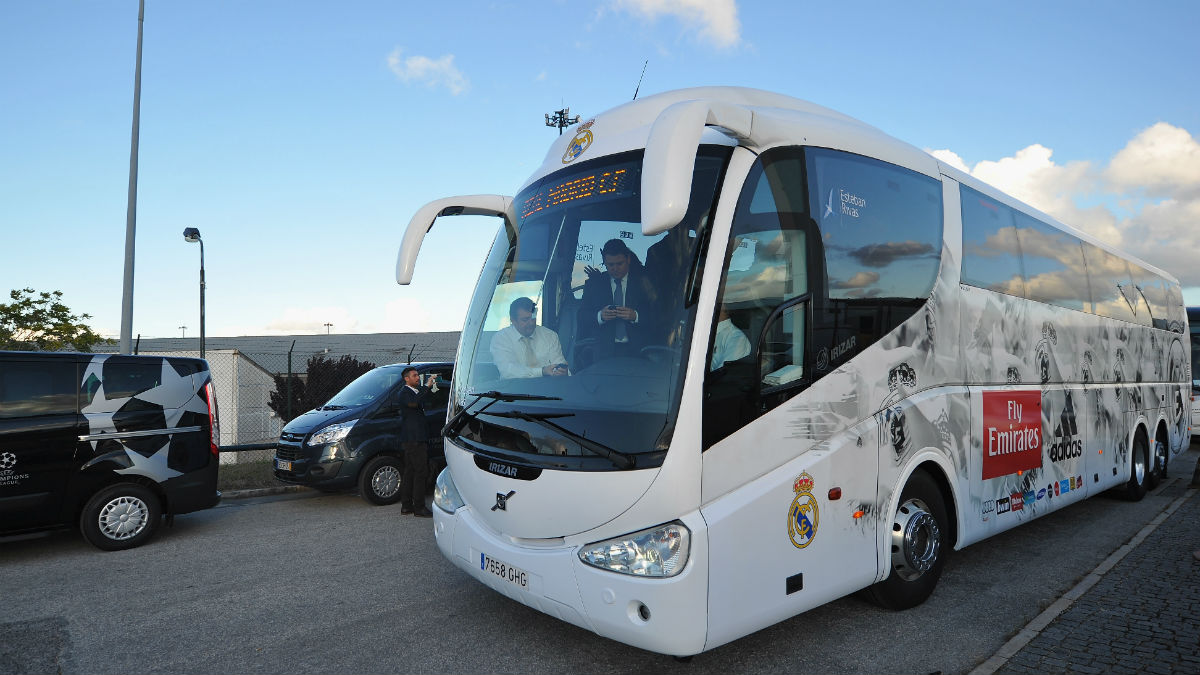 Autobús del Real Madrid. (Getty)