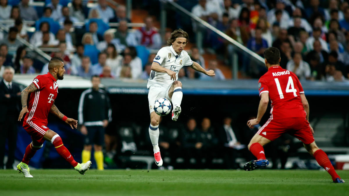 Modric, en un lance del Real Madrid vs Bayern. (AFP)