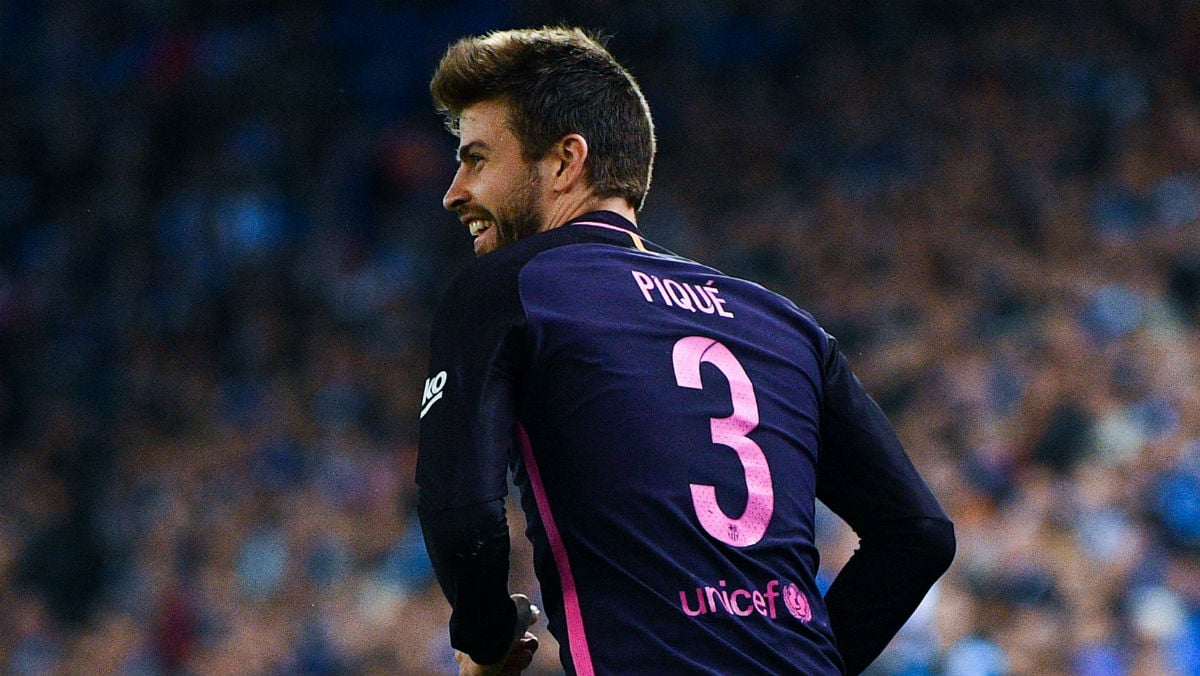 Gerard Piqué, en el partido contra el Espanyol. (Getty)