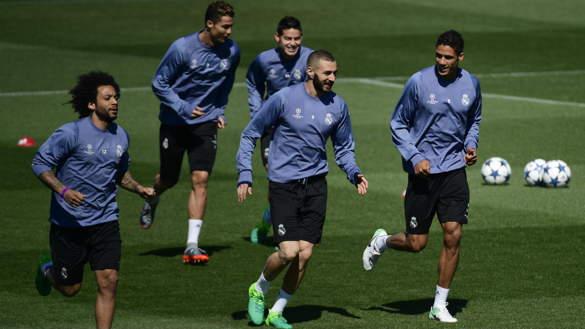 Los jugadores del Real Madrid se entrenan en Valdebebas. (AFP)