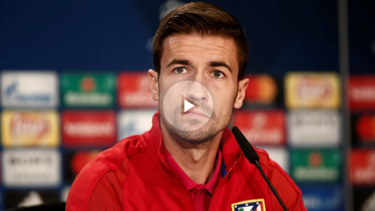 Gab durante una rueda de prensa con el Atlético de Madrid. (Getty)