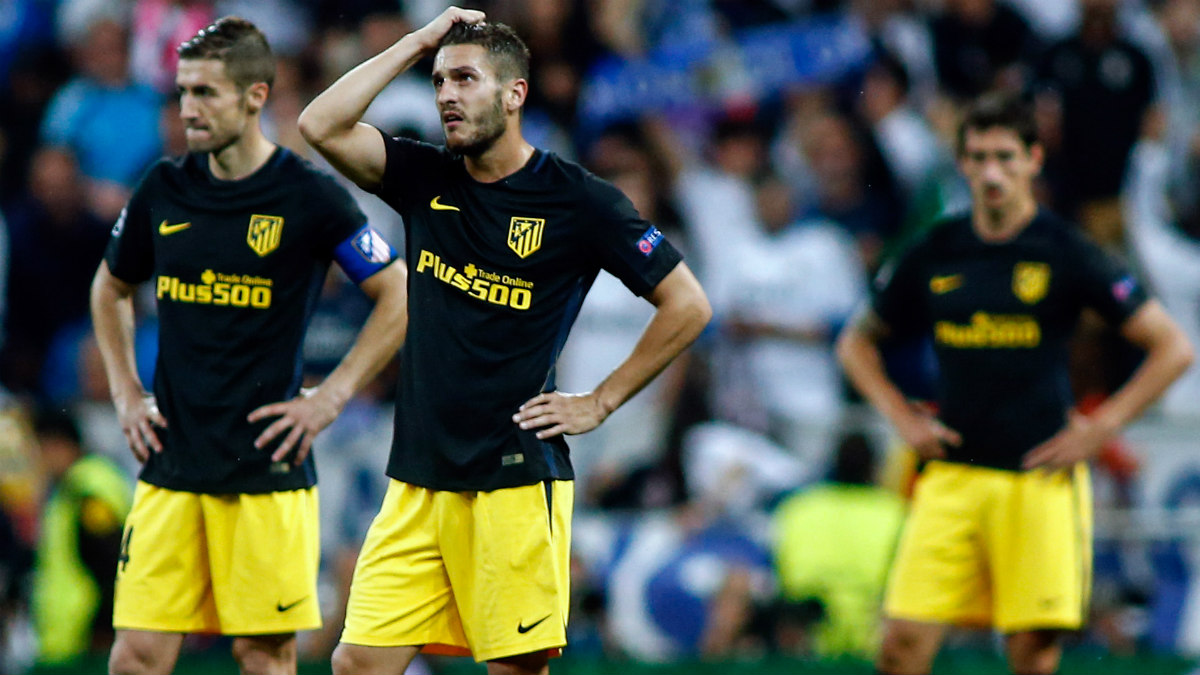 Koke se lamenta tras el 3-0. (AFP)