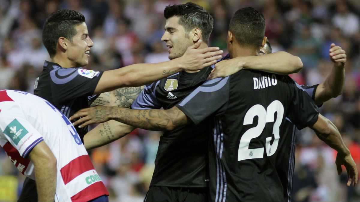 Los jugadores del Real Madrid celebran un gol de Morata. (EFE)