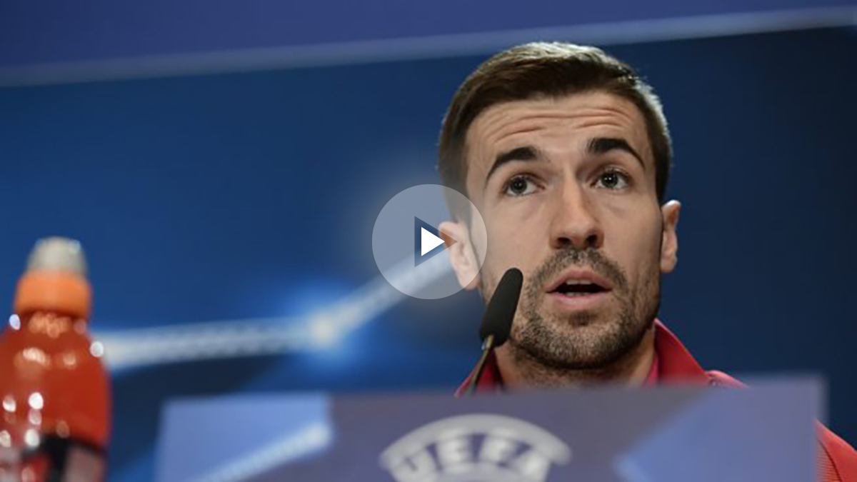 Gabi, en la rueda de prensa previa al Atlético vs Real Madrid. (AFP)