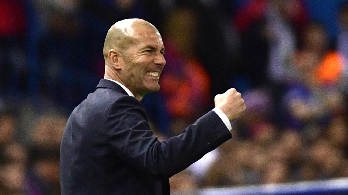 Zidane celebra un triunfo madridista.