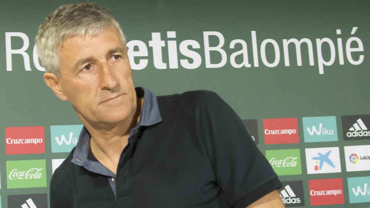 Quique Setién, en su presentación con el Betis. (EFE)