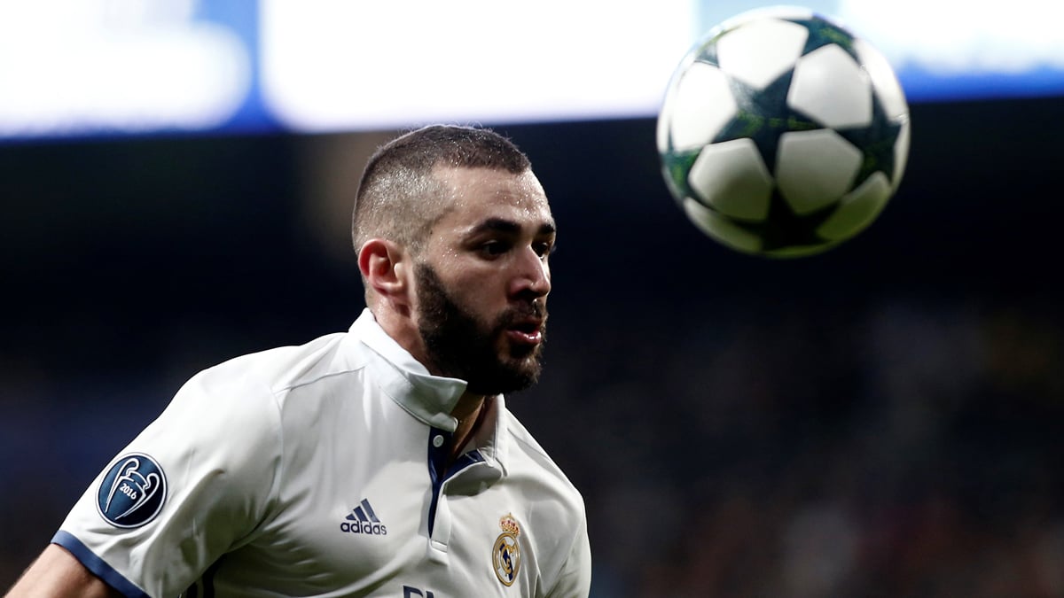 Benzema, durante un partido de Champions League.