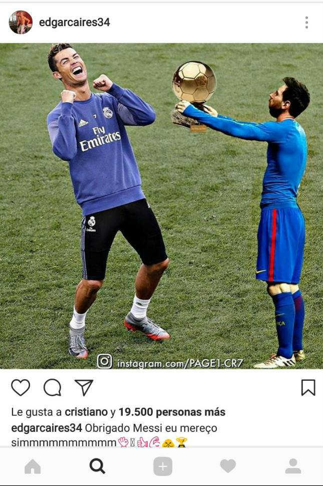 Cristiano ‘trollea’ a Messi en Instagram con el meme que arrasa en las redes