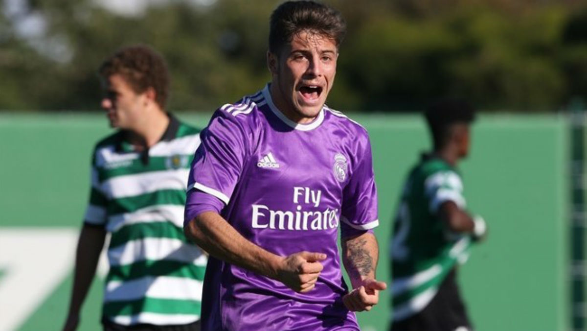 Franchu, en un partido con uno de los equipos inferiores del Real Madrid.