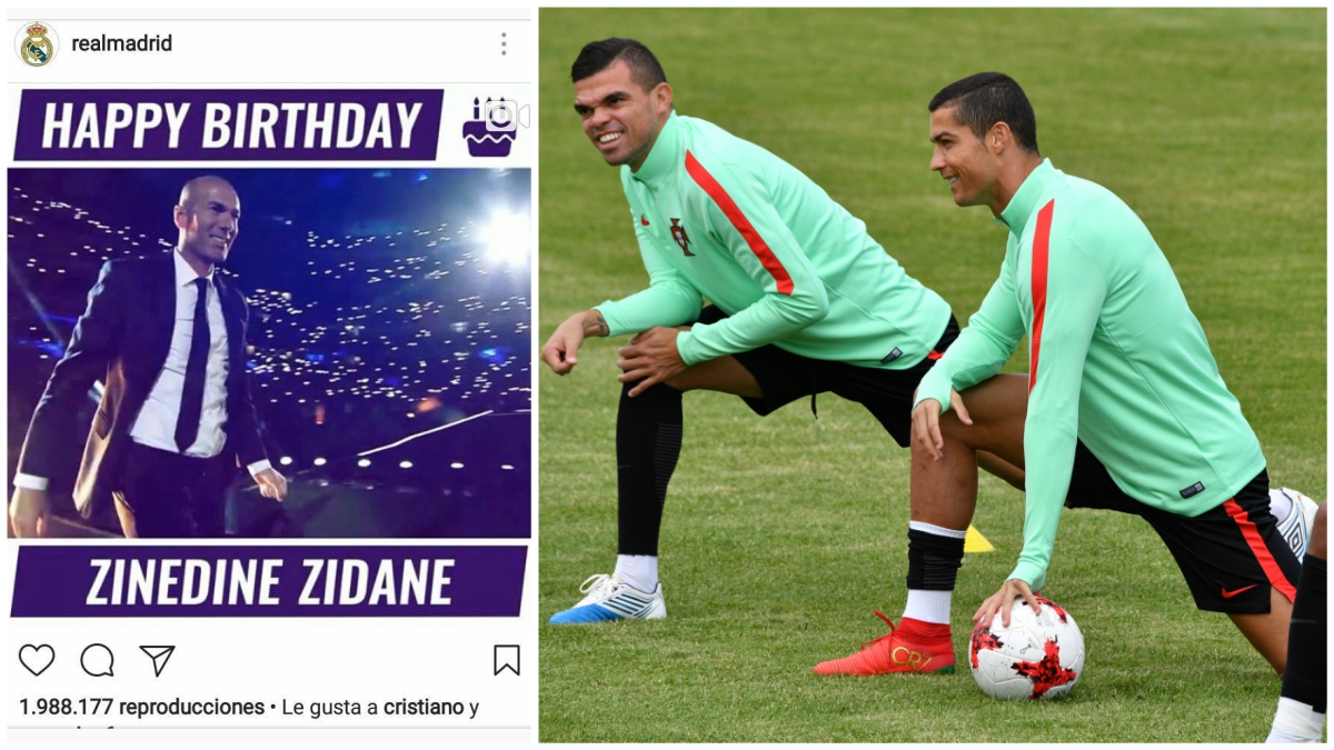 Cristiano Ronaldo y Pepe, junto a la captura de Instagram.