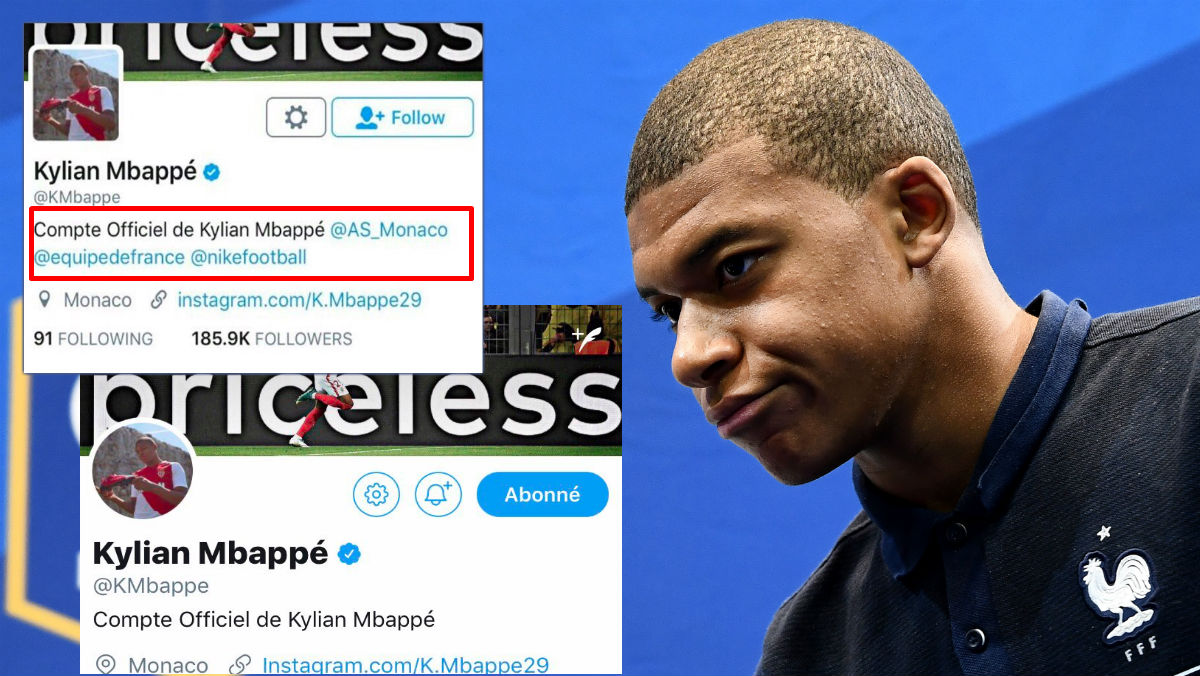Mbappé borra de su Twitter que es jugador del Mónaco