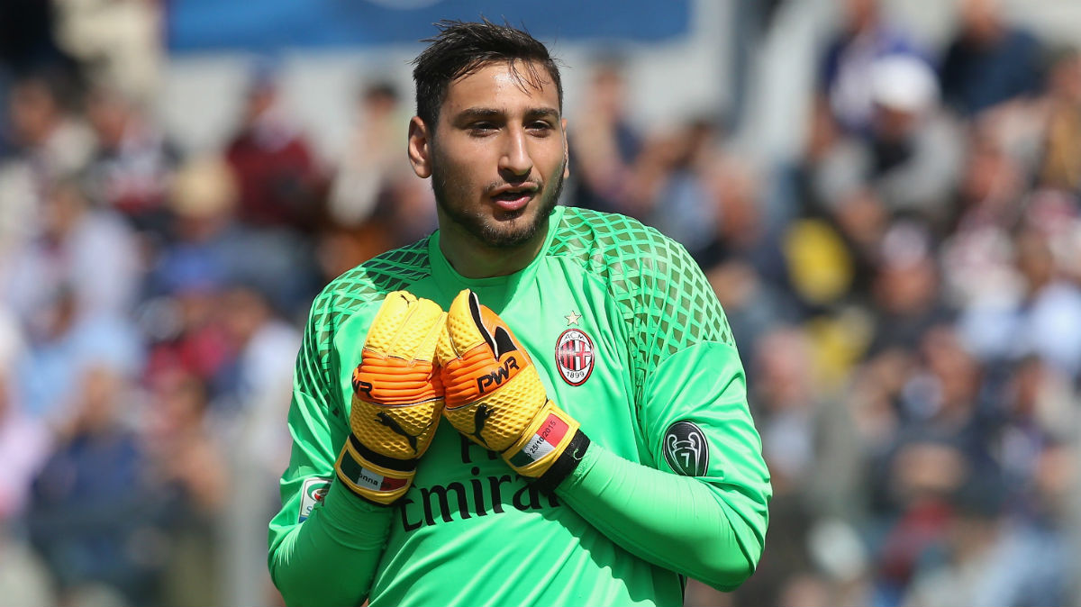 Donnarumma, en un partido con el Milan. (Getty)