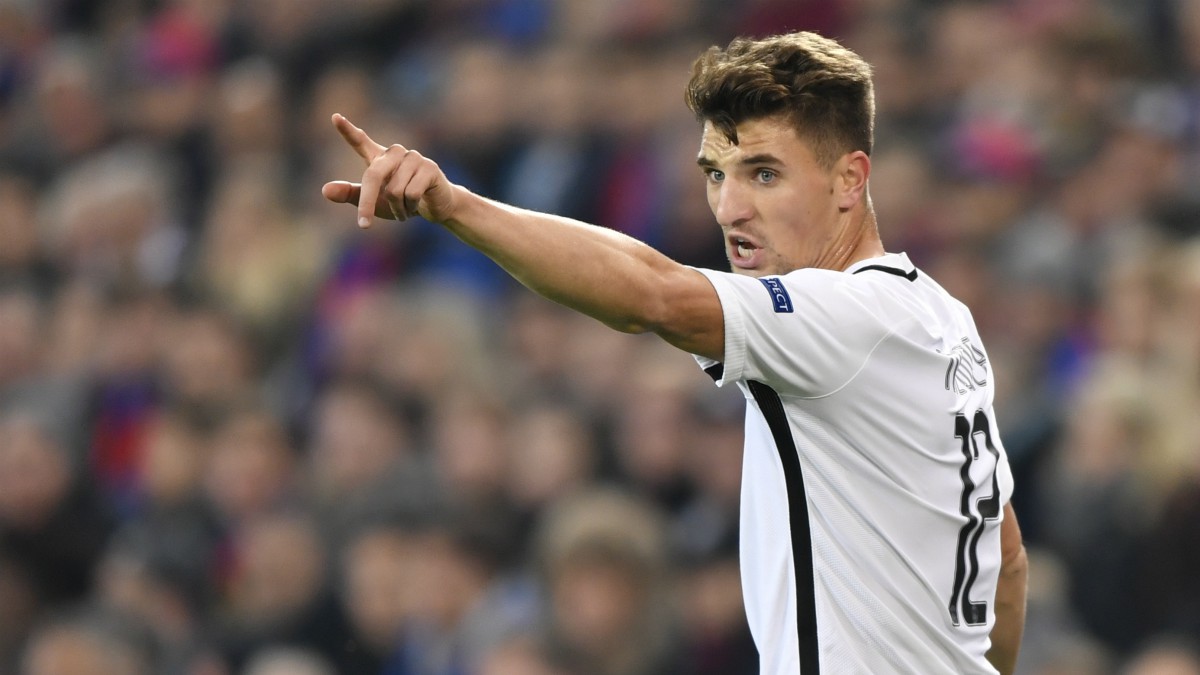 Meunier, en un partido con el PSG. (AFP)