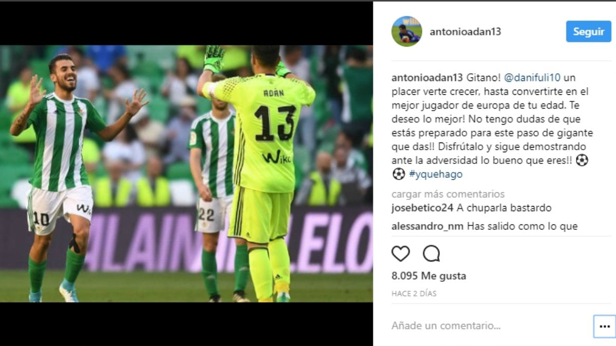 Adán dedicó unas palabras a Ceballos tras su fichaje por el Madrid.