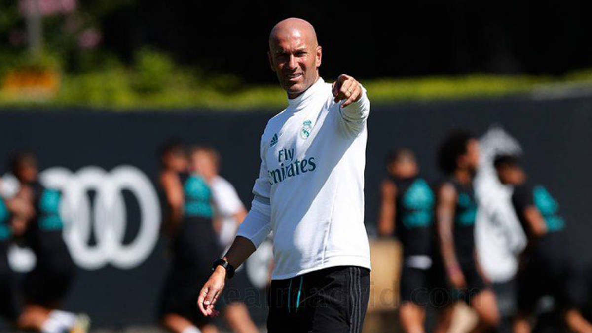Zidane, durante un entrenamiento de pretemporada.