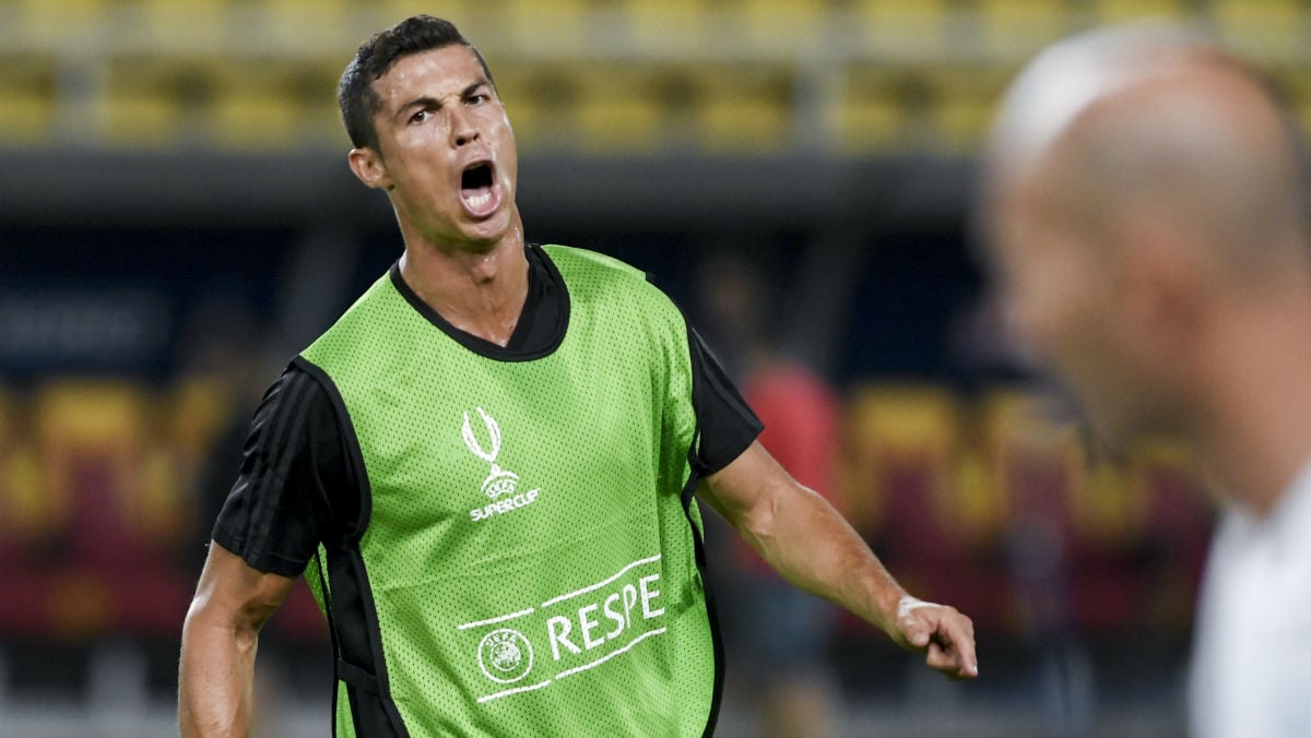 Cristiano se entrenó en Macedonia. (AFP)