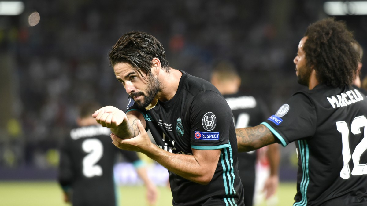 Isco celebra su gol al Manchester United. (AFP)