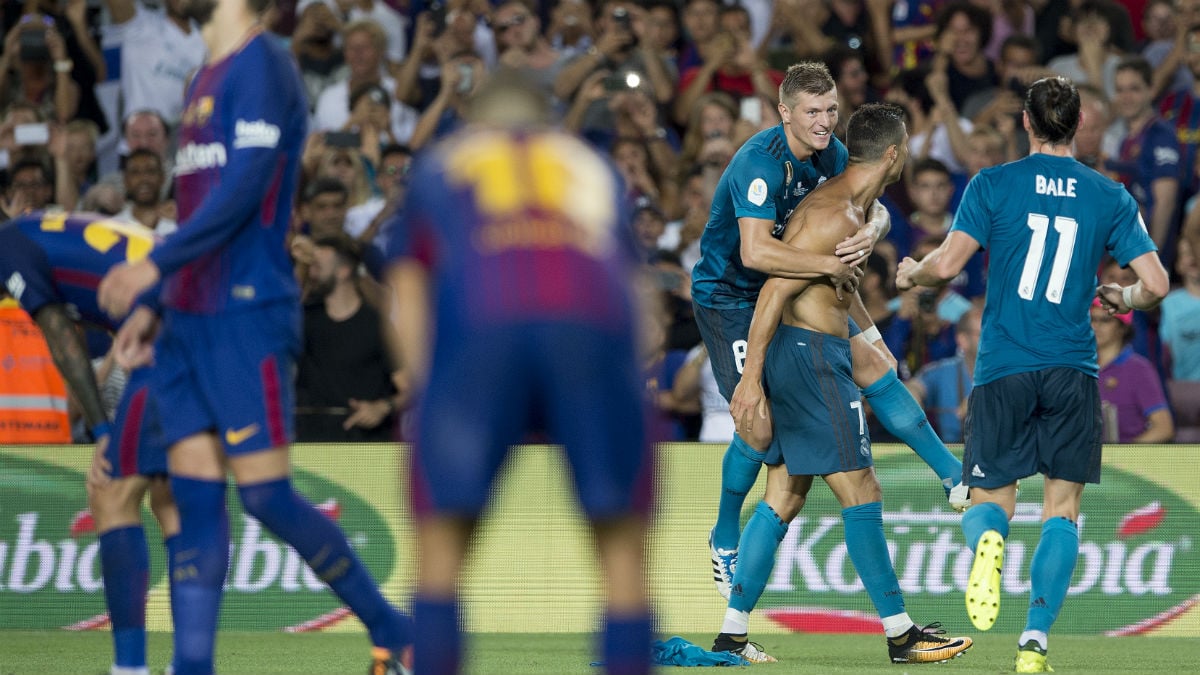 Cristiano Ronaldo celebra el 1-2. (AFP)