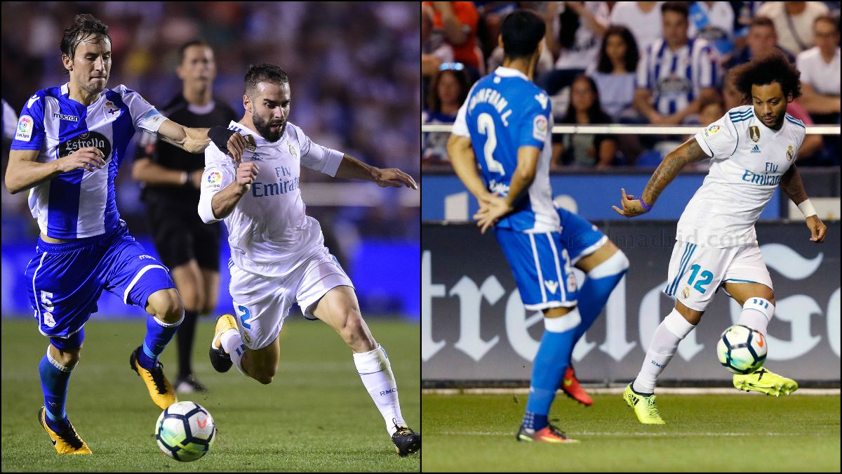 Carvajal y Marcelo fueron titulares en Riazor.