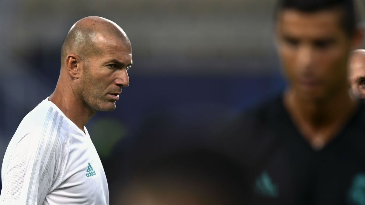 Zidane y Cristiano, en un entrenamiento. (Getty)