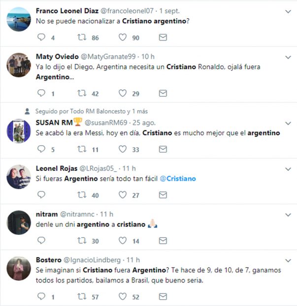 En Argentina piden a Cristiano que se nacionalice para jugar el Mundial