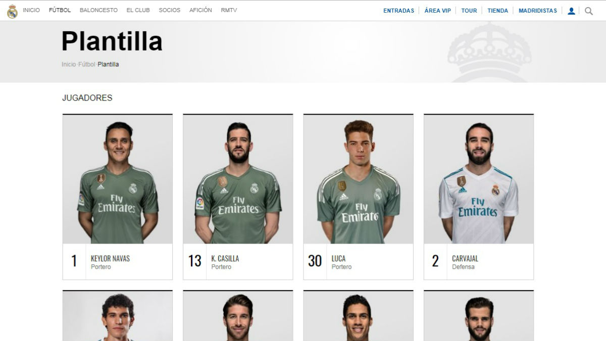 El Real Madrid ha incluido a Luca Zidane entre los miembros de la primera plantilla (Realmadrid.com).
