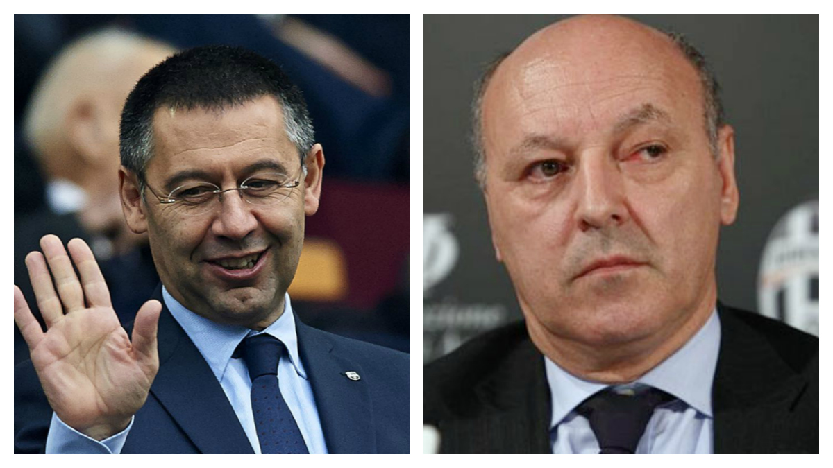 Bartomeu, presidente del Barça, y Marotta, director general de la Juventus. (Twitter)