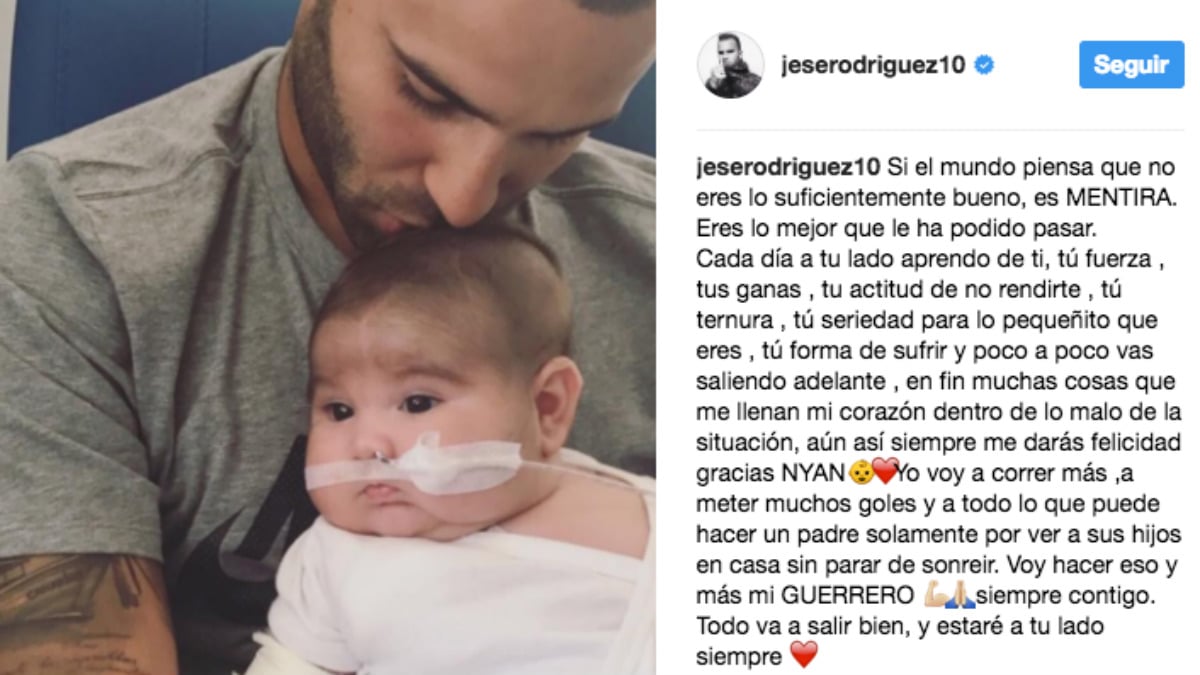 La estremecedora carta de Jesé Rodríguez a su bebé enfermo