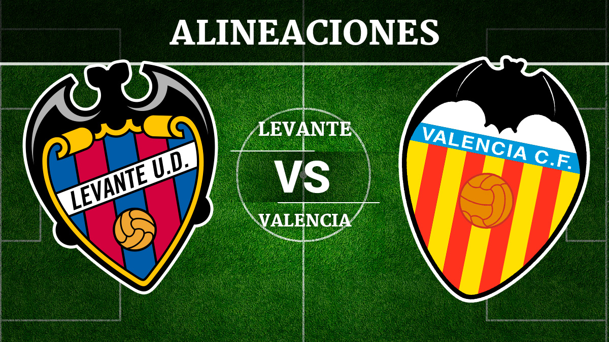 Consulta aquí las alineaciones probables del partido Levante vs Valencia.