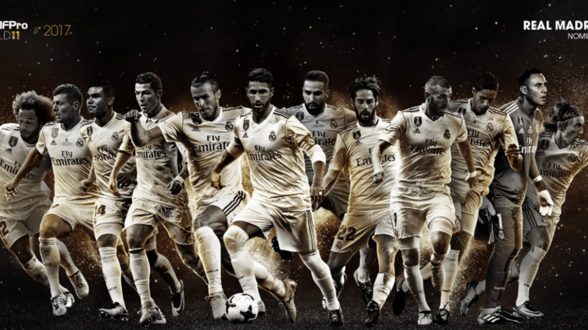 Los doce nominados del Real Madrid a los Premios FIFPro 2017.