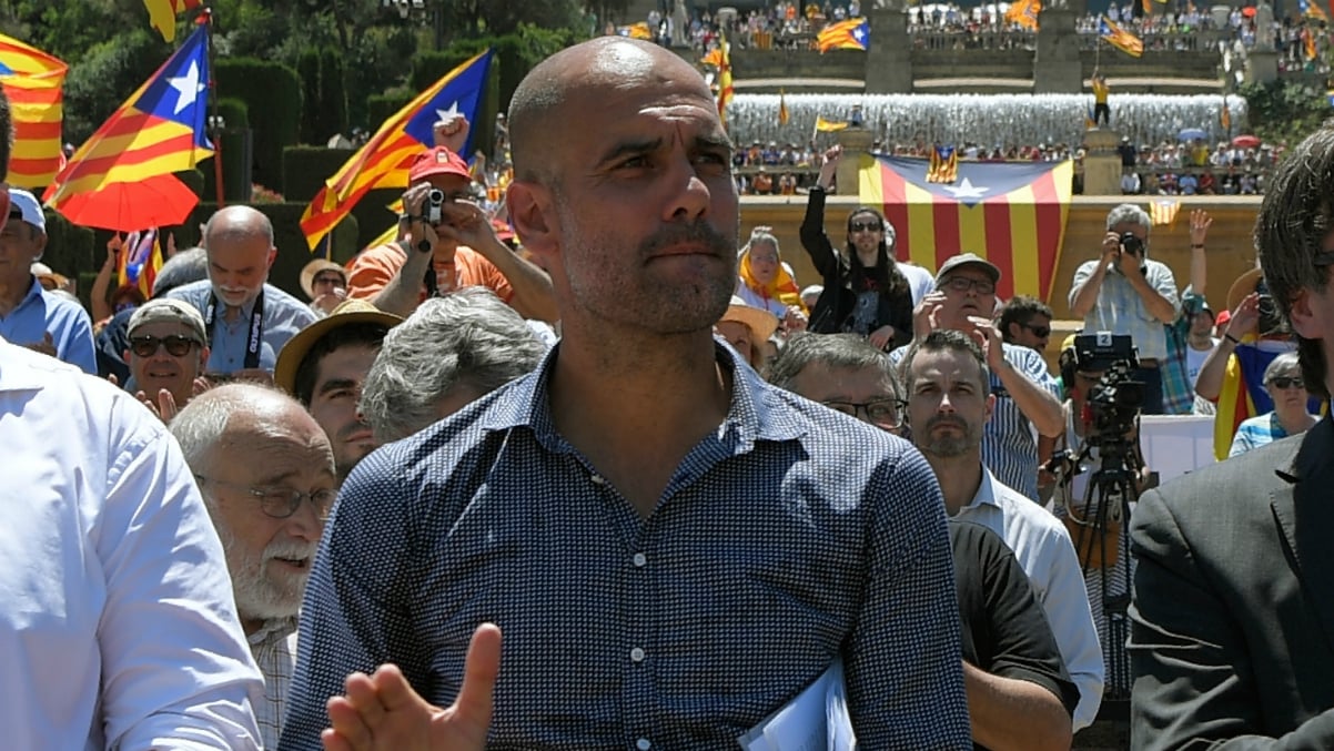 Guardiola, uno de los referentes del independentimo de Catalunya. (AFP)