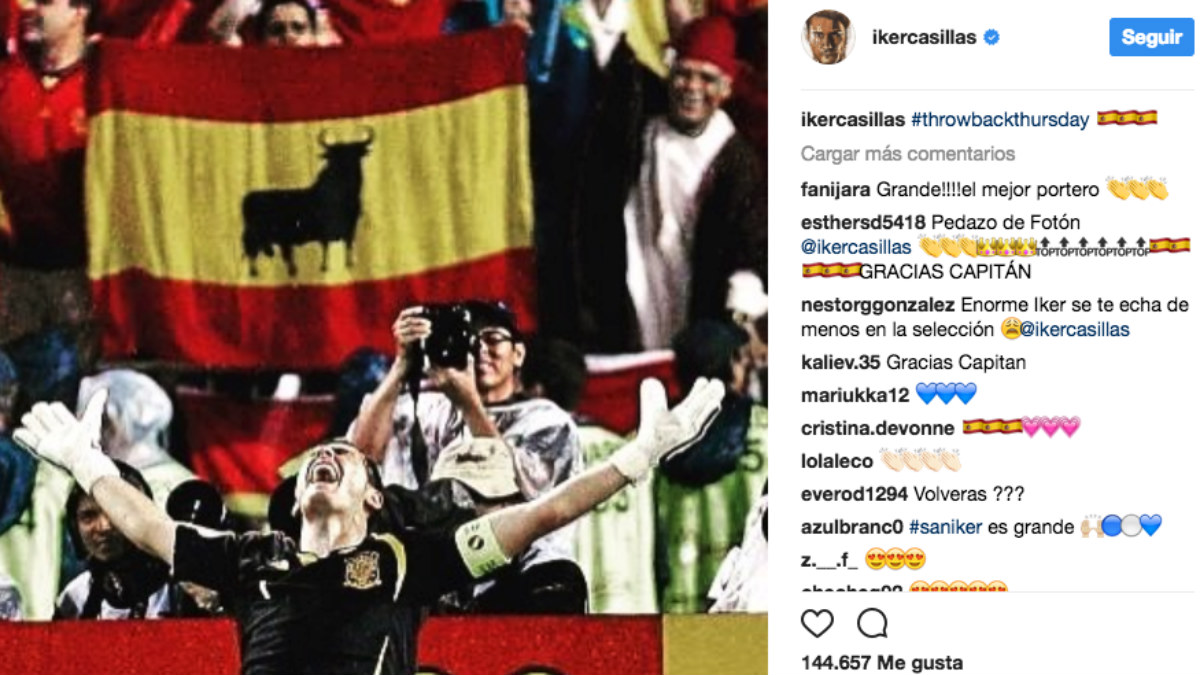 El mensaje de Casillas en Instagram.