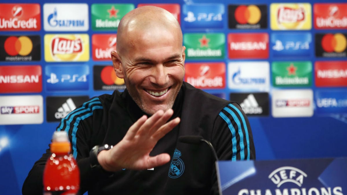 Zidane, en la rueda de prensa previa al choque frente al Dortmund (Getty).