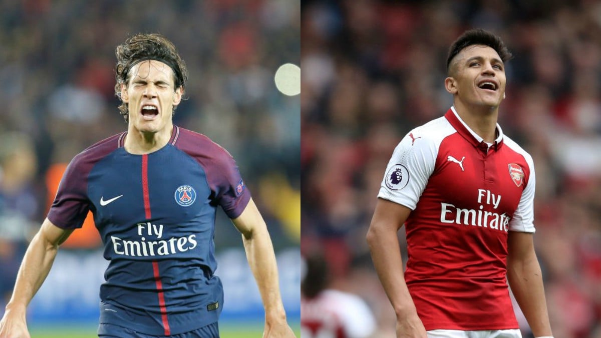 Cavani abandonaría el PSG en verano y llegaría Alexis, según Le Parisien (GettyImages).