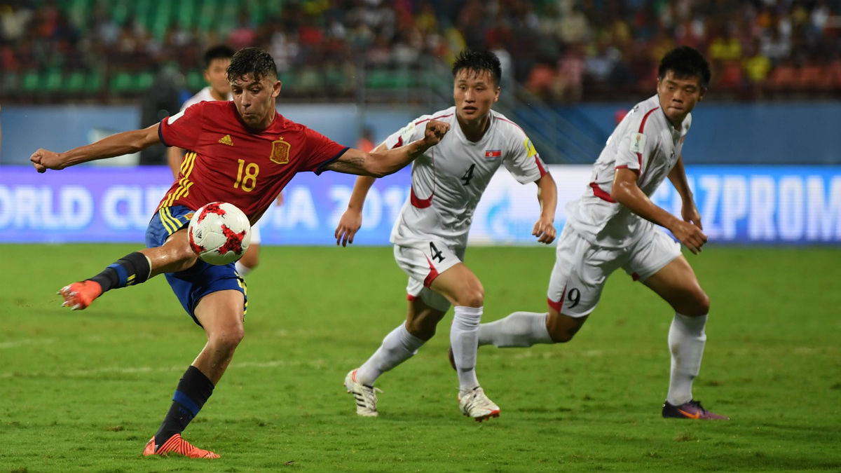 César Gelabert durante el partido ante Corea del Norte en el Mundial sub-17. (fifa.com)