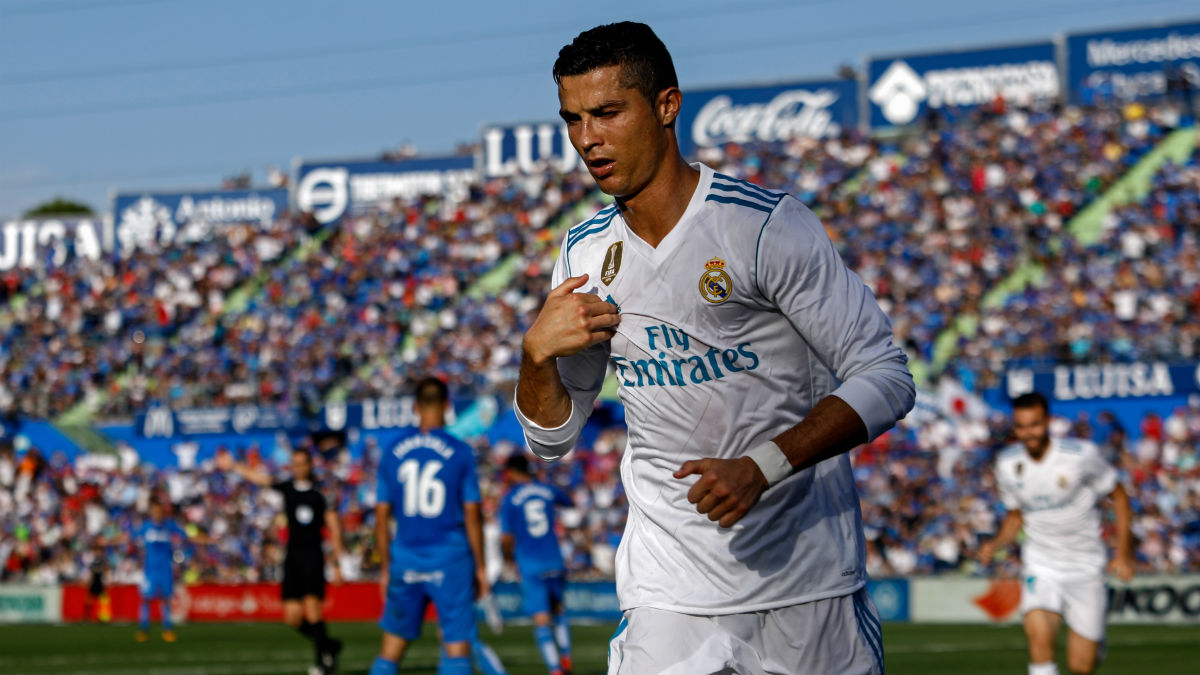 Cristiano celebra el 1-2 en Getafe. (AFP)