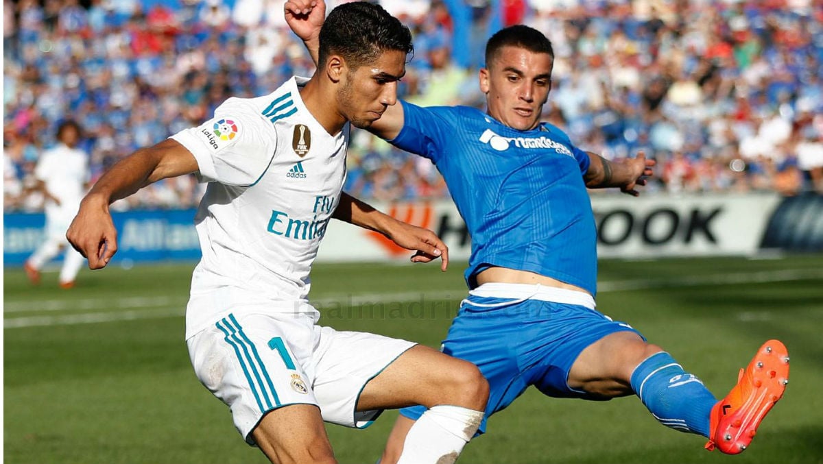 Achraf durante el Getafe-Real Madrid. (Realmadrid.com)