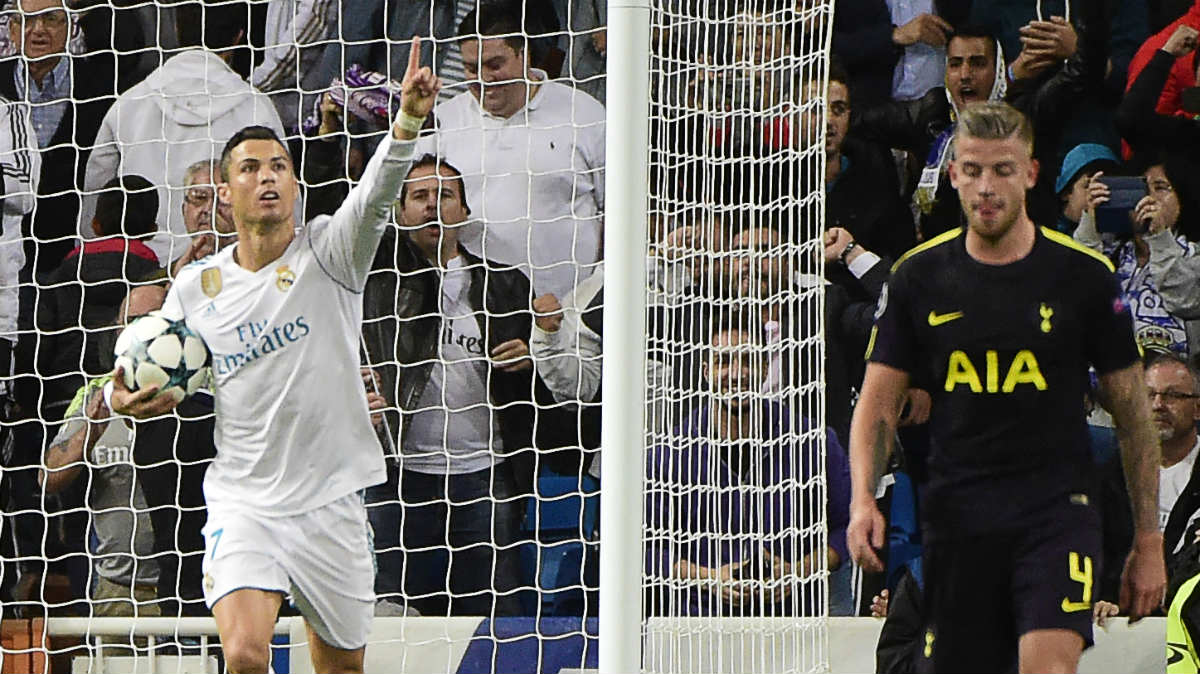 Cristiano celebra el gol del empate contra el Tottenham. (AFP)