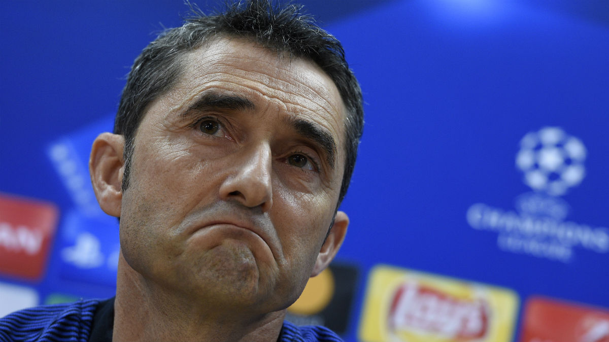 Ernesto Valverde, en rueda de prensa. (AFP)