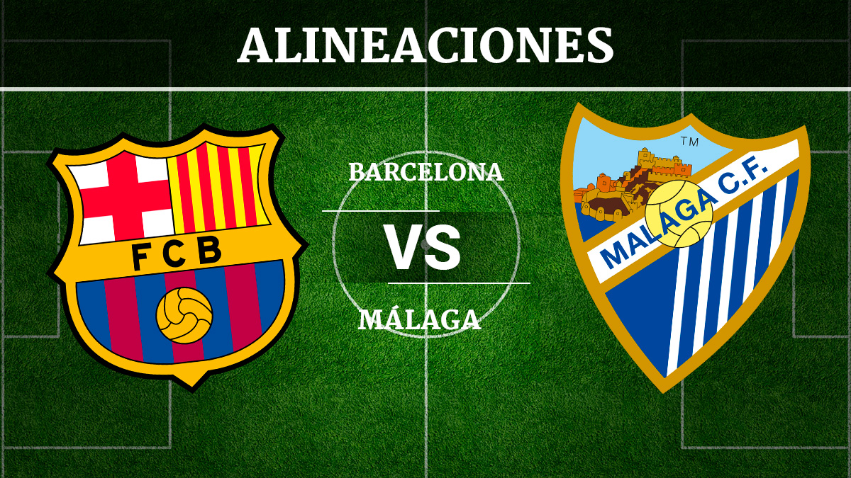 Consulta las posibles alineaciones del Barcelona vs Málaga.